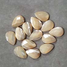 10X15MM FACETED PEAR CABOCHON MOP NATURAL(8PCS/BAG)